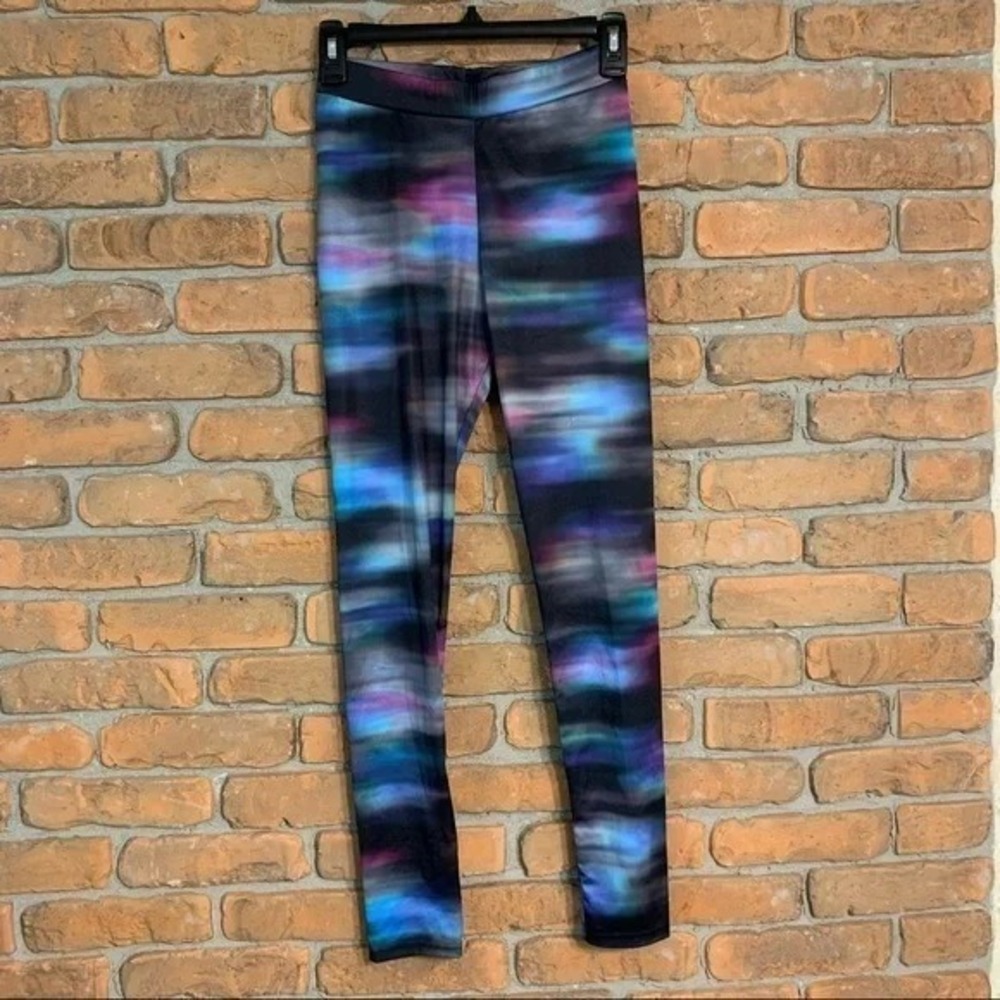 H&M Divided Leggings Womens XS Black Abstract Print Stretch Casual Skinny Slim